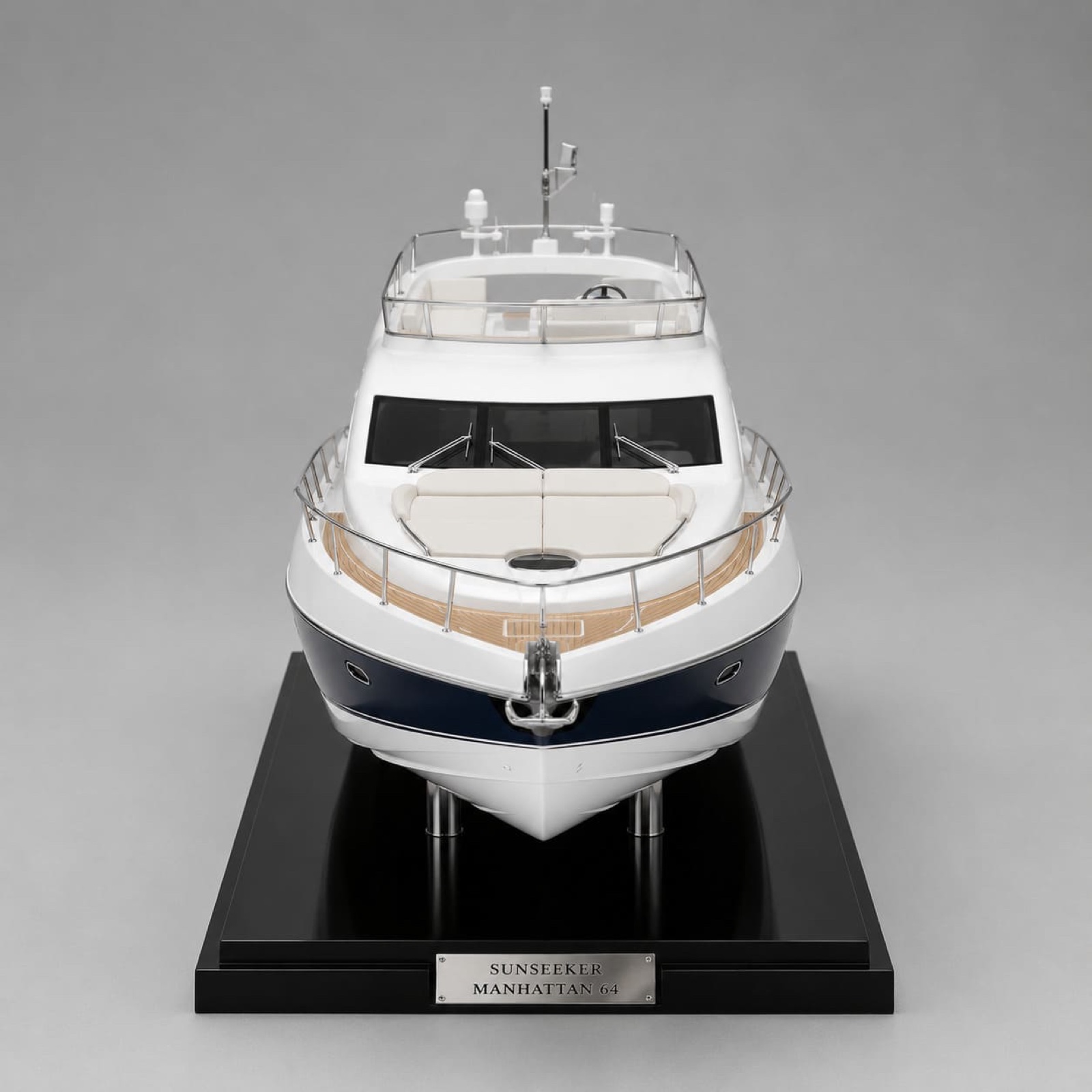 The yacht model head on